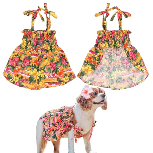 Hawaiian Dog Dress – Hibiscus Print Dress for Girl Dogs, Size XXL - Perfect Beach Outfit for Pets von Parisian Pet