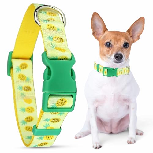 Parisian Pet Adjustable Nylon Dog Collar | Pineapples - Girly Dog Collar | Size - XS von Parisian Pet