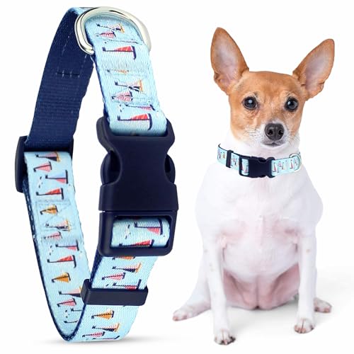 Parisian Pet Adjustable Nylon Dog Collar | Sail Boats - Cute Dog Collar | Size - L von Parisian Pet