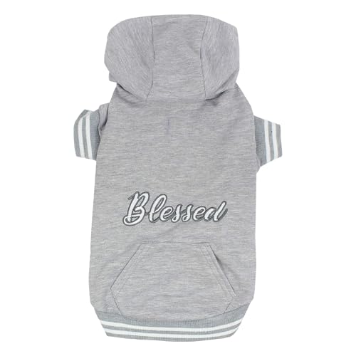 Parisian Pet Blessed Basic Dog Hoodie - Stylish Pullover Sweatshirt for Dogs - Size XS von Parisian Pet