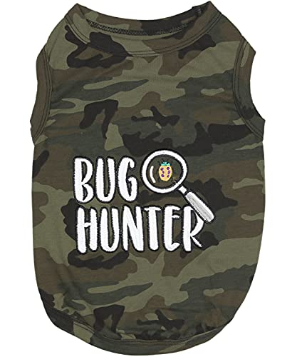 Parisian Pet Hunde-T-Shirt – besticktes "Bug Hunter"-T-Shirt – leichte Baumwolle, Hunde-Shirts – ärmellose Haustierweste – maschinenwaschbar für mittelgroße Hunde von Parisian Pet