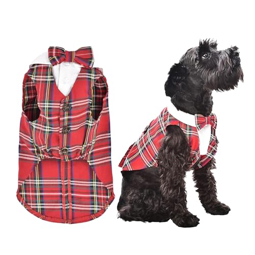 Parisian Pet Designer Tartan White/Red Dog Tuxedo Holiday Party Special Occasion von Parisian Pet