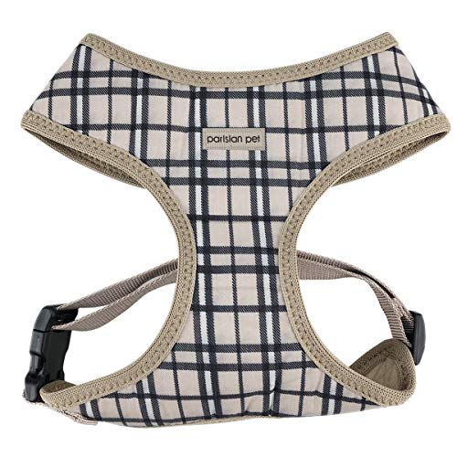 Parisian Pet Dog Cat Harness Step-in Vest, Plaid, Camo, Leopard, Polka Dot Dress (L, Plaid/Khaki) von Parisian Pet