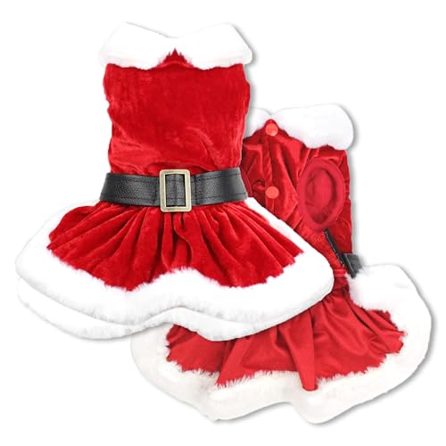 Parisian Pet Dog Cat Pet Xmas Holiday Christmas Mrs Claus Winter Dress, M von Parisian Pet