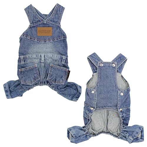 Parisian Pet Dog Clothes Cat Apparel Outfits Denim Overall, L von Parisian Pet