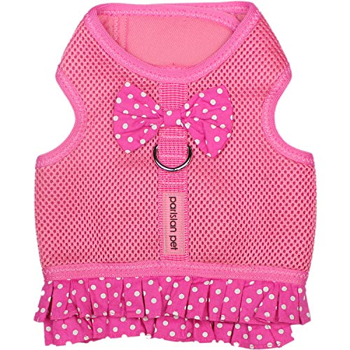 Parisian Pet Dog Harness Dress, Pink Dots, L von Parisian Pet