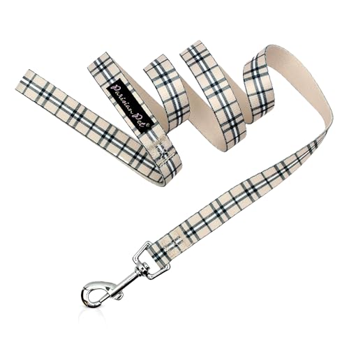 Parisian Pet Dog Lead - 4ft Long, Scottish Khaki Plaid Print, Durable Nylon Dog Training Leash - Traction Rope for Small/Medium Dogs von Parisian Pet