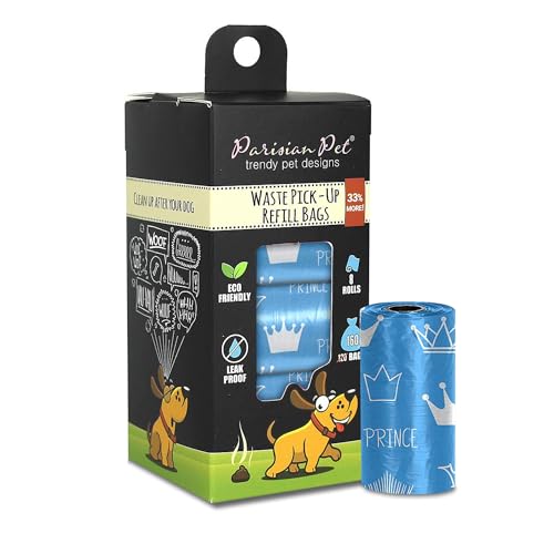 Parisian Pet Dog Poop Bags for Dogs – Refills Rolls of Doggie Bags for Poop – Unscented Dog Poop Bag – Eco-Friendly Pickup Pet Waste Bags, 8 Rolls, Prince von Parisian Pet