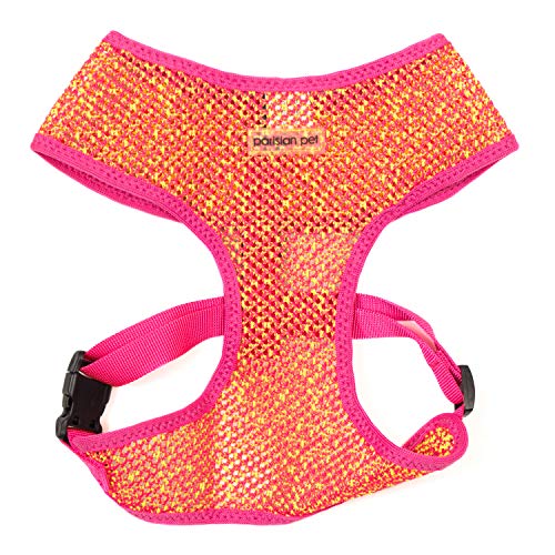 Parisian Pet Freedom Dog Harness, Pink/Yellow, L von Parisian Pet