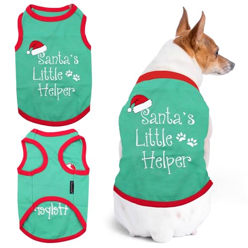 Parisian Pet Funny Christmas Holiday Dog Cat Pet Shirts Tee Tanks - Naughty or Nice, Santa Outfit, Elf Size, Santa's Helper, Sorry Santa I Ate Your Cookies (Santa's Little Helper, XXS) von Parisian Pet