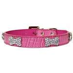 Parisian Pet Hundehalsband, Krokodilleder-Optik, mit Strasssteinen, Größe L, Rosa von Parisian Pet