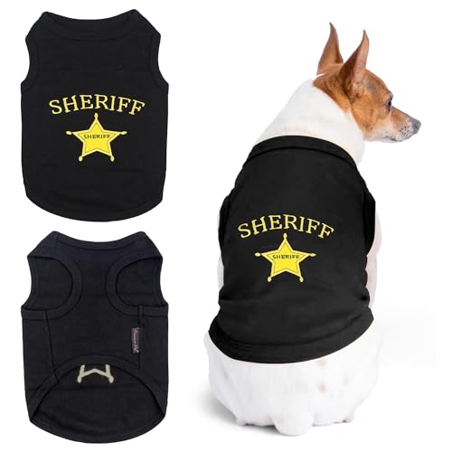 Parisian Pet Sheriff Hunde-T-Shirt, Small, Sheriff von Parisian Pet