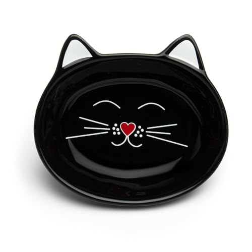 Park Life Designs Oscar Katzennapf Futternäpfe Katzenförmige Futter- und Wassernäpfe für Katzen (Schwarz) von Park Life Designs