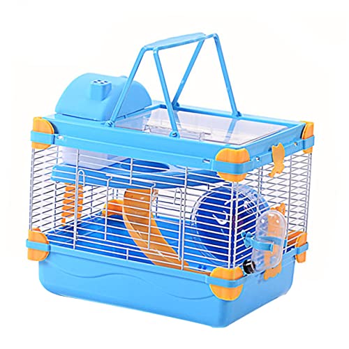 Parliky Luxuriöses doppelstöckiges Hamsterhaus mit Käfig für Hamster in Orange Blau von Parliky