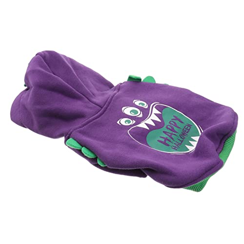 Parliky 1Stk Halloween-Haustierkleidung Kleiner Hund Katze Winter Hoodies Wintermantel für kleine Hunde Haustier-Halloween-Zubehör Party-Hundetuch lustiges Hundekostüm Polyester Violett von Parliky