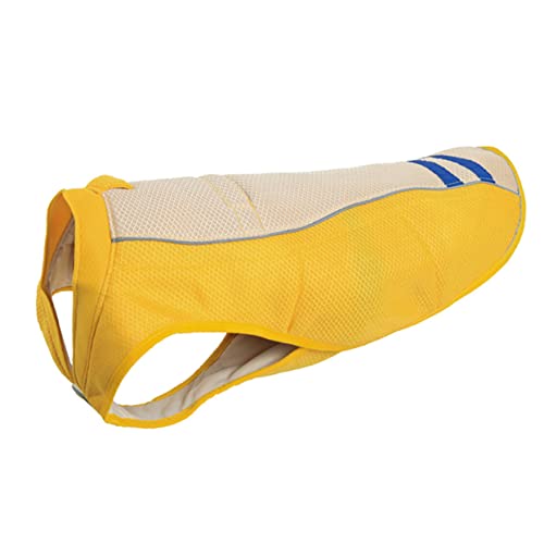 Parliky 1Stk Sonnenschutzweste für Haustiere Welpen-Kit Warnweste Sommerjacke Dog Cooling Vest Hundekühlweste Kühlanzug für Haustiere im Sommer Atmungsaktive Hundeweste Polyester Yellow von Parliky