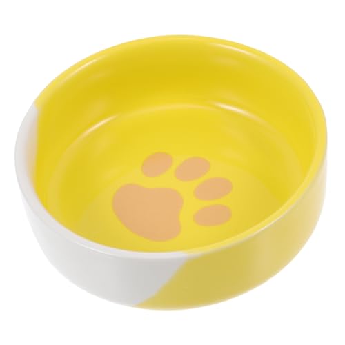 Parliky 1Stk Trinkschale pet Water Bowl pet Supplies pet Bowl Fressnäpfe für Welpen Hund Essen Gericht Katzennäpfe Katzennapf Futternapf für Katzen Futternapf für Haustiere Keramik Yellow von Parliky