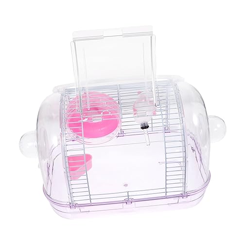 Parliky 1stk Hamsterkäfig Transparenter Tierlebensraum Lebensraum Hamster Haustier Hase Kaninchenträger Meerschweinchenkäfig Zierkäfig Für Kleine Haustiere Mäusekäfig Klar Rosa Eisen von Parliky