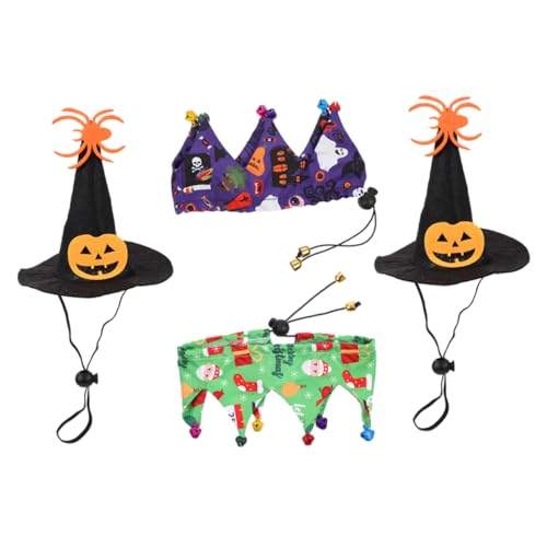 Parliky 2 Sätze Halloween-Hut Halloween Costume Halloween kostüme Halloween Outfits Tierhut Katzen-Hexenhüte Hundemütze weihnachtsdeko Haustier-Halloween-Dekor Katze Halloween-Dekor Stoff von Parliky