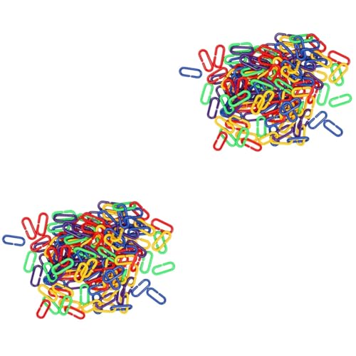 Parliky 200 STK C-Klemmhaken kunststoffclips kunstoffclips Bird Toys vogelzubehör für käfig Vogelspielzeug Papagei Kauglieder Zuckergleiter Vögel Spielzeugteile Bunte Verbindungen Plastik von Parliky