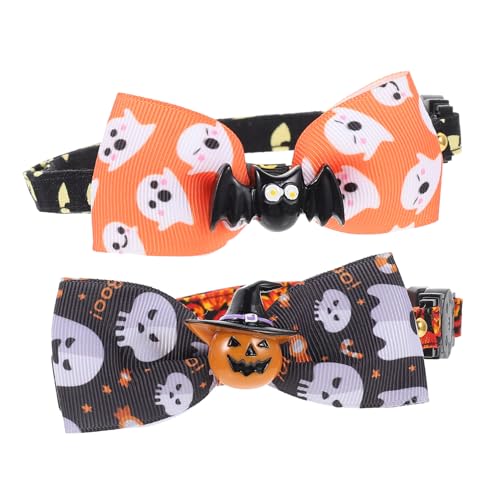 Parliky 2St Haustierhalsband geschmeidige Kätzchenhalsbänder Halloween-Kätzchen-Kragen Kitten Halsband katzenbedarf Haustier-Kätzchen-Krawatten kreatives Kätzchenhalsband Polyester von Parliky