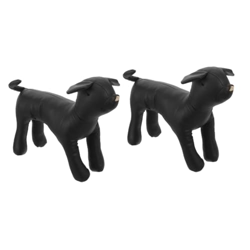 Parliky 2St Haustiermodell tierkostüme Animal Costume hundeaccessoires Hundekleidung Mannequin Ausstellungsmodell für Hunde Schaufensterpuppenständer für Hundekleider PU-Leder Black von Parliky