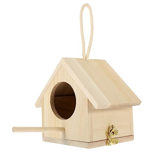 Parliky 2st Vogelnest Aus Holz Decoraciones para Sala De Casa Hütte Vogelhaus Fenster?Vogel?Box Unfertige Vogelhäuser Vogelbett Vogel Im Freien Outdoor-dekor Vogel-dekor Yellow Hölzern von Parliky