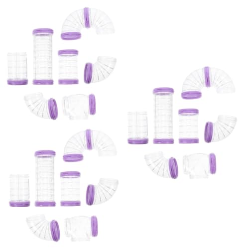 Parliky 3 Sätze Hamsterpfeife Hamster-Puzzle-Spielzeug Meerschweinchenröhre Rattenspielzeug Für Hausratten Käfigrohr Für Meerschweinchen Großer Hamsterkäfig Hasenanzug Plastik Violett von Parliky