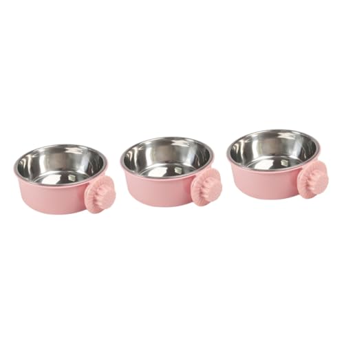 Parliky 3St Hundefutter pet Feeder pet Supplies pet Food Container Haustier Schüssel für Vogelkäfig Zwingernäpfe für Hunde Vogelfutterbecher Wassernapf für Kaninchen Lebensmittel Rosa von Parliky