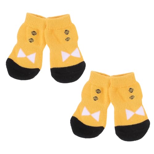 Parliky 4 Stück Haustiersocken Hund Pfotenschutzsocken für Haustiere Socken Socken Welpe kleines Haustier pet Supplies Dog Shoes antirutsch socken sockenschuhe Baumwollsocken für Haustiere von Parliky