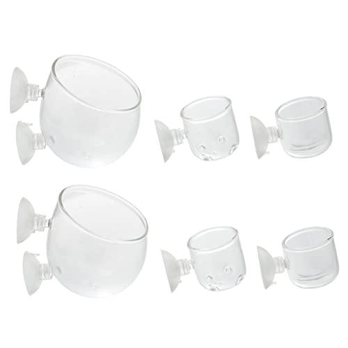 Parliky 6 Pcs Glas Aquarium Anlage Tassen Tasse für Wasserpflanzen Zucht Tank Feeder von Parliky