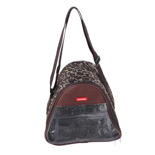 Parliky Atmungsaktive Haustier-Tragetasche Travel Hedgehog Pouch Rabbit Outdoor-Aufbewahrungstasche Mesh Bag (Triangle Leopard Coffee) von Parliky