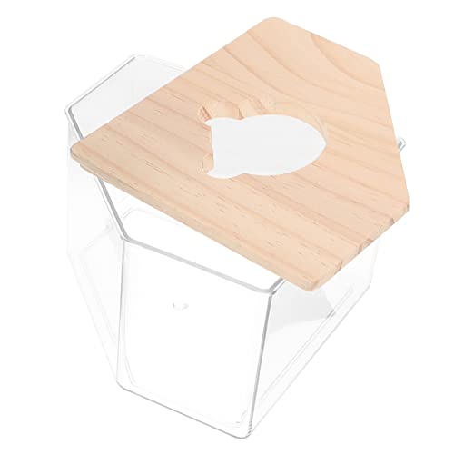 Parliky Hamster Sandbad Box Acryl Holz Toilette Doppel-Verwendung Sandbad Becken für Haustiere von Parliky