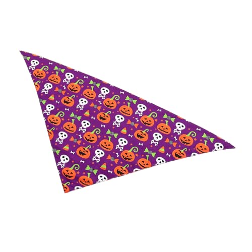 Parliky Dreieckstuch Für Haustiere Haustierbandana Im Halloween-Stil Kürbis-hundebandana Katzenbandana Kleine Hundehalsbänder Katzenlätzchen Tragbares Hundebandana Polyester Violett von Parliky