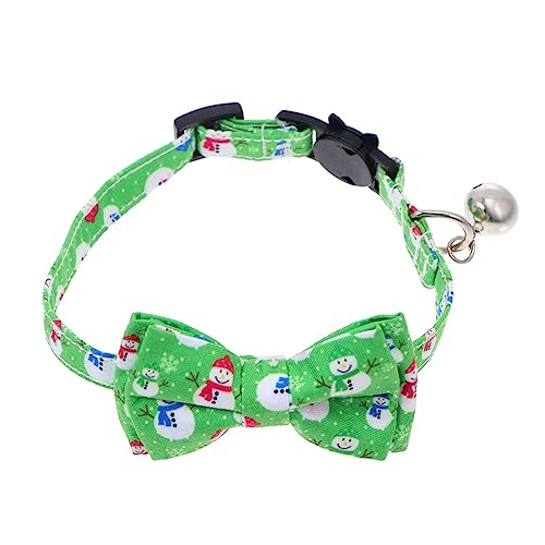 Parliky Halsband Haustier ausstecher Rentier katzenhalsbänder nesthäckchen Glocke Kitten Hund Weihnachtsfliege Katze Weihnachtsfliege Katzenbedarf Pet-Bogen-Kette Rostfreier Stahl Green von Parliky