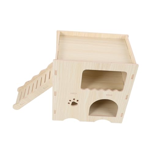 Parliky Hamsterversteck aus Holz mit glatter Oberfläche Mehrzweckdesign Hamsterspielzeug Schlafhaus für Haustiere Versteck für Hamster von Parliky