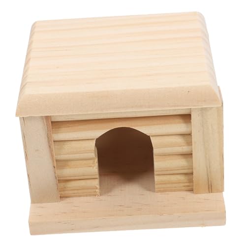 Parliky Stabiles Hamsterhaus Aus Holz Abnehmbares Spielhaus Versteck für Haustiere Mehrzweckdesign Holzhütte für Hamster Kaninchen von Parliky