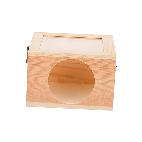 Parliky Holz Hamster Shelter Habitat Hideout Burg Hamster Schlaf Nest Robust Material Komfortable Pet Nest von Parliky