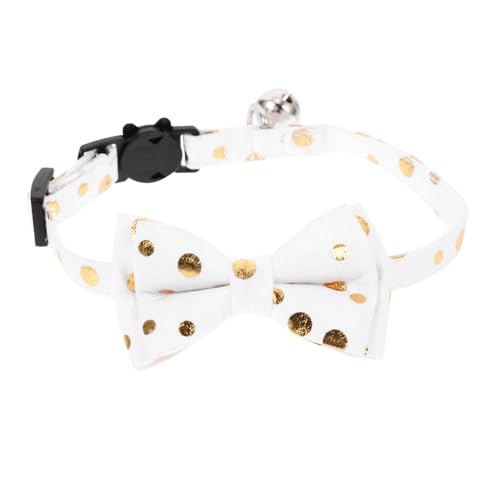 Parliky Katzenhalsband katzenzubehöhr Katzen zubehör cat Accessories Katzenspielhalsband Welpen Waschbares Haustierhalsband Abnehmbarer Bowknot-Kragen Baumwolle Polyester Weiß von Parliky