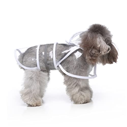 Parliky Regenjacke mit Kapuze für Haustiere Mittelgroßer Hunderegenmantel Regenjacke für Haustiere Regenjacken für Hunde Regenmantel Hunde wimperntusche Haustier Hund Regenmantel Weiß von Parliky