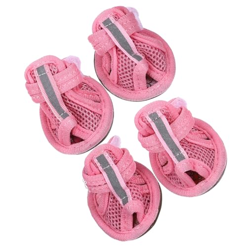 Parliky Sommer Atmungsaktive Haustier Hundeschuhe Mesh Sandalen rutschfeste Sneakers Für Haustiere Pink Größe 3 von Parliky