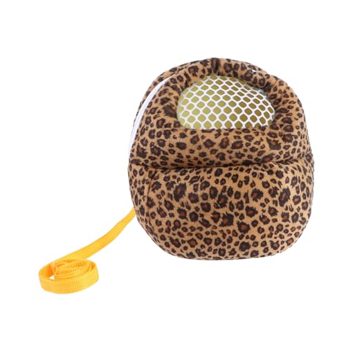 Parliky Warm Pet Carring Bag Haustier Outdoor Storage Beutel Tragbarer Reise -Beutel Mode Leopard Pet Rucksack Für Hamster (leooard Yellow, Größe L) von Parliky