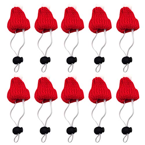 10st Tierdekorationshut Weihnachtskostüm Für Haustiere Mini-strickmützen Haustierzubehör Weihnachten Cosplay Chinchilla-weihnachtsmütze Stoff Elastisch Kopfbedeckung von PartyKindom