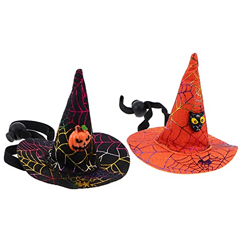 2st Haustier-Halloween Halloween-hundekopfschmuck Haustier- -Hut-Stirnband Katzenhüte Halloween-Haustier-Kopfschmuck Haustierhaar-Accessoire Spinnennetz Die Katze Stoff von PartyKindom