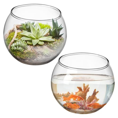 PartyKindom 2 Stück Glasvasen Pflanzgefäß Fischglas Klare Schüssel Vase Zimmerpflanzentopf Heimdekoration Zum Aufhängen Modernes Fischbecken Aquarium Büro Zimmerpflanzen PartyKindom 2 Stück Glasvasen Pflanzgefäß Fischglas Klare Schüssel Vase Zimmerpflanzentopf Heimdekoration Zum Aufhängen Modernes Fischbecken Aquarium Büro Zimmerpflanzen von PartyKindom