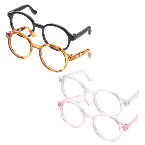 PartyKindom 4Stücke Haustierbrille Für Katzen Und Cosplay Transparent Und Leopardenmuster Dekoration Für Ihre Haustiere von PartyKindom