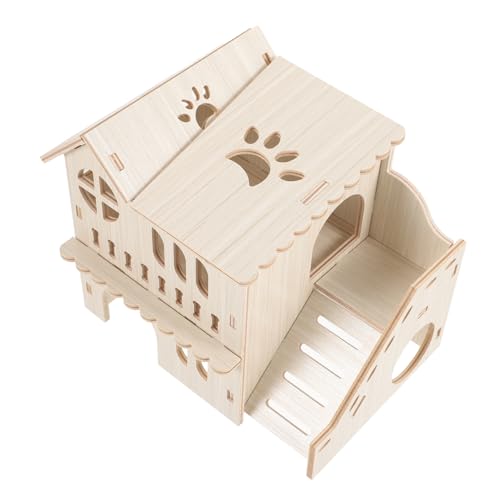 PartyKindom Holz Hamsterhaus mit Tunnelstruktur Doppeldeck Villa für Chinchillas und Nagetiere Design für Spiel und Schlaf Geeignet für Kleine Haustiere Wie Hamster und Meerschweinchen PartyKindom Holz Hamsterhaus mit Tunnelstruktur Doppeldeck Villa für Chinchillas und Nagetiere Design für Spiel und Schlaf Geeignet für Kleine Haustiere Wie Hamster und Meerschweinchen von PartyKindom