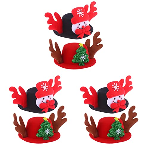 Weihnachtshut für Haustiere, lustig, Weihnachtsdekoration, Kopfbedeckung, Haustier-Kostüm, Zubehör für Cosplay, Requisiten (Schneemann, grüner Baum), 6 Stück von PartyKindom