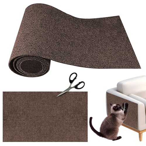 Pasdrucn 40x200cm Kratzmatte Katze Selbstklebend Wand, Kratzbrett Katzen Kratzschutz, Katzen Kratzbretter Katze Wand, Betten & Möbel Für Katzen, Kratzschutz Katzenkratzmatte Sofa Katze (Braun) von Pasdrucn