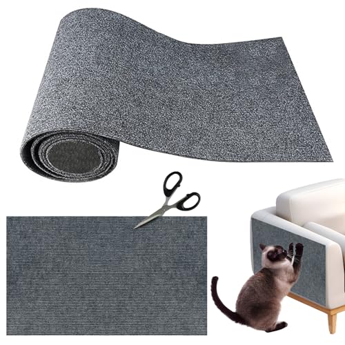 Pasdrucn 40x200cm Kratzmatte Katze Selbstklebend Wand, Kratzbrett Katzen Kratzschutz, Katzen Kratzbretter Katze Wand, Betten & Möbel Für Katzen, Kratzschutz Katzenkratzmatte Sofa Katze (Dunkelgrau) von Pasdrucn